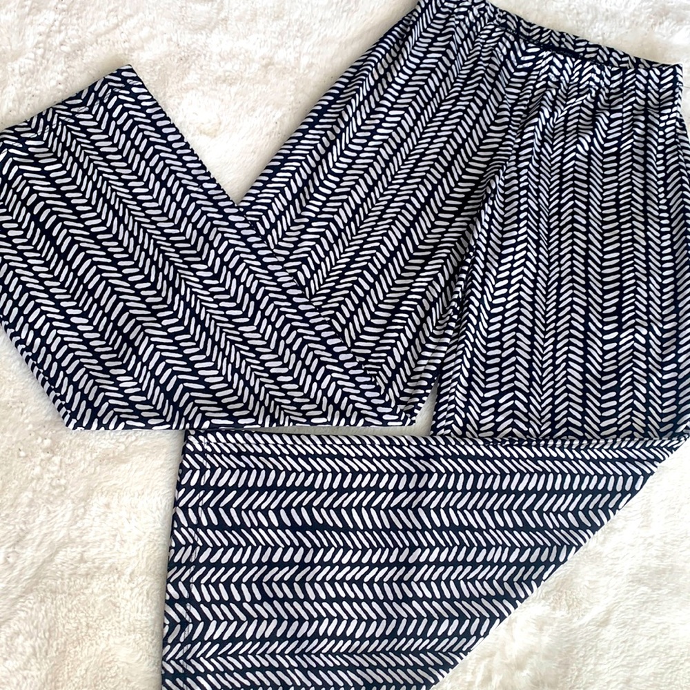 Elastic waist wide pants